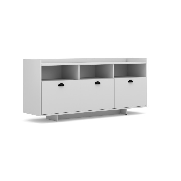 Buffet type design collection VICTORIA 3 portes, coloris blanc mat