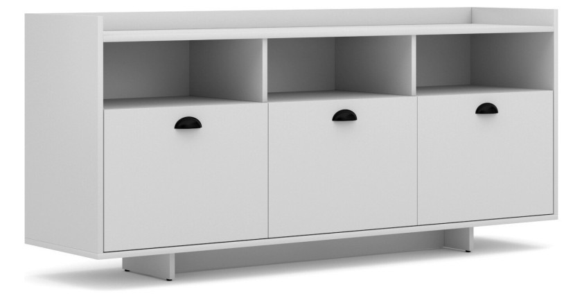 Buffet type design collection VICTORIA 3 portes, coloris blanc mat