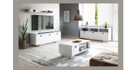 Buffet type design collection VICTORIA 3 portes, coloris blanc mat