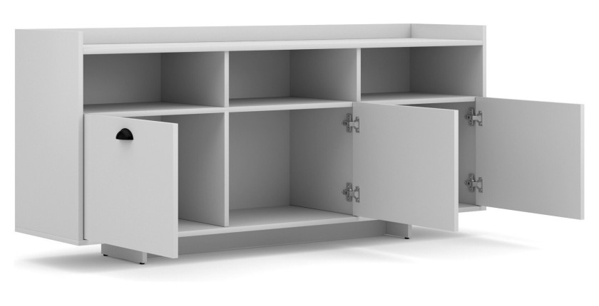 Buffet type design collection VICTORIA 3 portes, coloris blanc mat