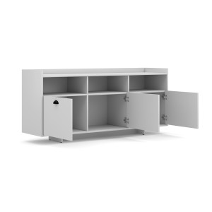 Buffet type design collection VICTORIA 3 portes, coloris blanc mat