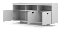 Buffet type design collection VICTORIA 3 portes, coloris blanc mat