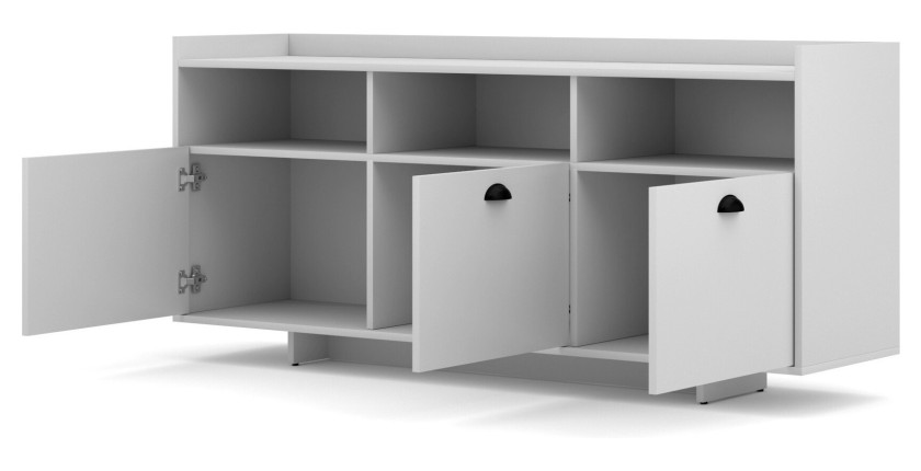 Buffet type design collection VICTORIA 3 portes, coloris blanc mat