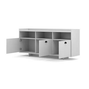 Buffet type design collection VICTORIA 3 portes, coloris blanc mat