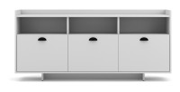 Buffet type design collection VICTORIA 3 portes, coloris blanc mat