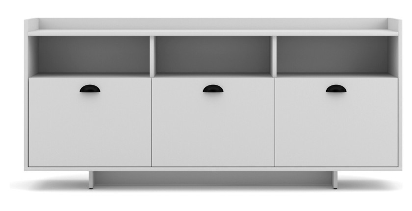 Buffet type design collection VICTORIA 3 portes, coloris blanc mat