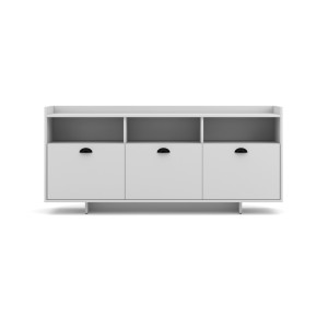 Buffet type design collection VICTORIA 3 portes, coloris blanc mat