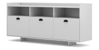 Buffet type design collection VICTORIA 3 portes, coloris blanc mat