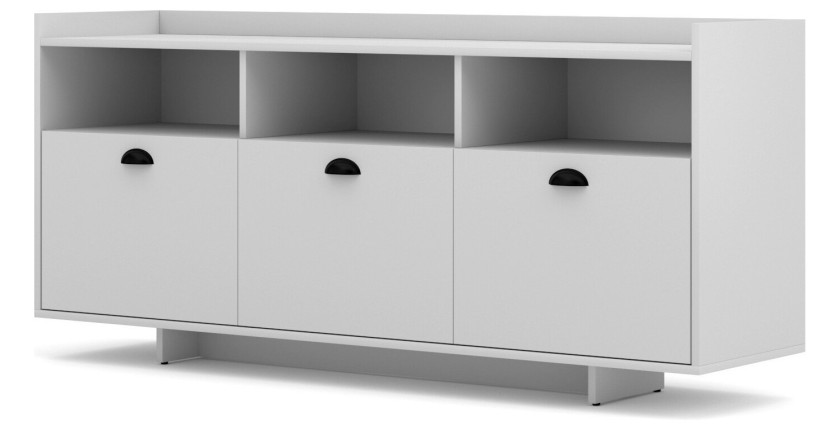 Buffet type design collection VICTORIA 3 portes, coloris blanc mat