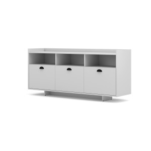 Buffet type design collection VICTORIA 3 portes, coloris blanc mat