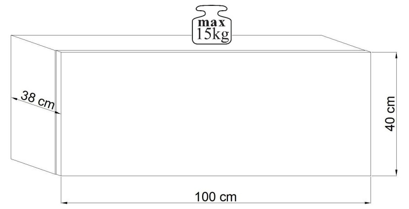 Petit meuble de rangement suspendu NEVER chêne wotan 100cm