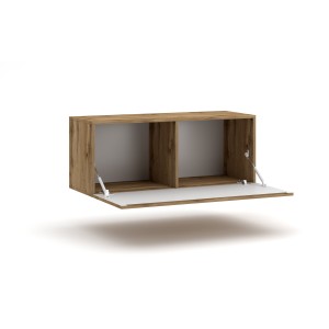 Petit meuble de rangement suspendu NEVER chêne wotan 100cm