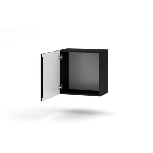 Petit meuble de rangement suspendu NEVER noir brillant 50cm
