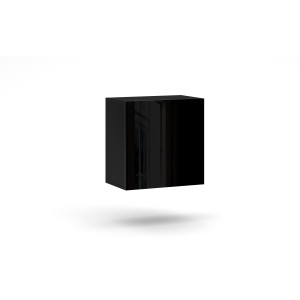 Petit meuble de rangement suspendu NEVER noir brillant 50cm