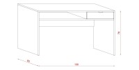 Bureau droit coloris blanc collection SOB moderne et élégant