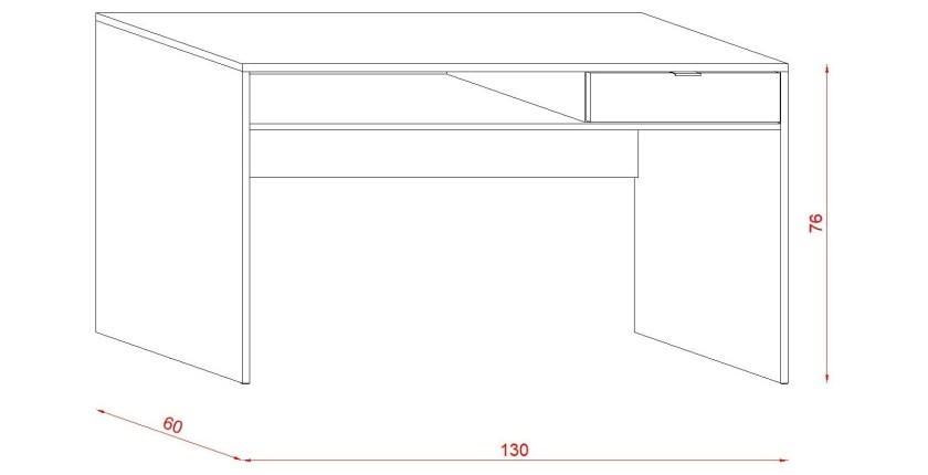 Bureau droit coloris blanc collection SOB moderne et élégant