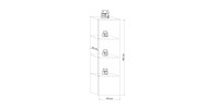 Colonne suspendu design NEVER, 1 porte, 40cm, chêne clair