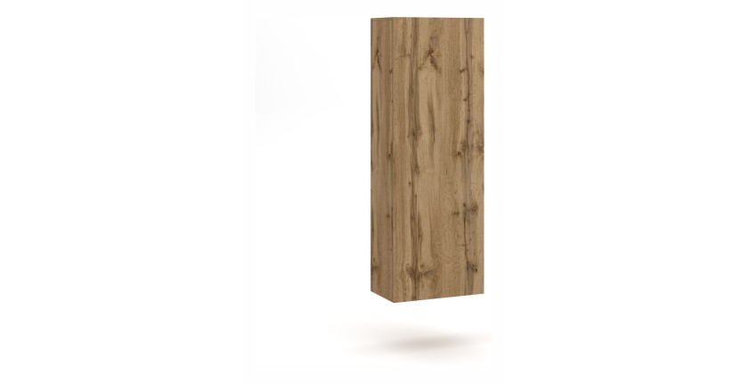 Colonne suspendu design NEVER, 1 porte, 40cm, chêne clair