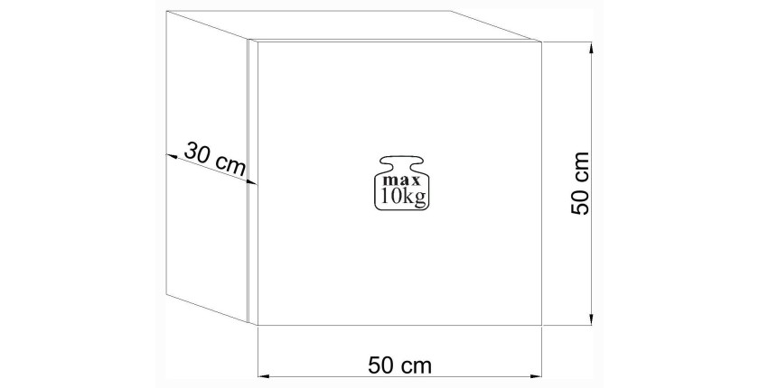 Petit meuble de rangement suspendu NEVER chêne wotan 50cm