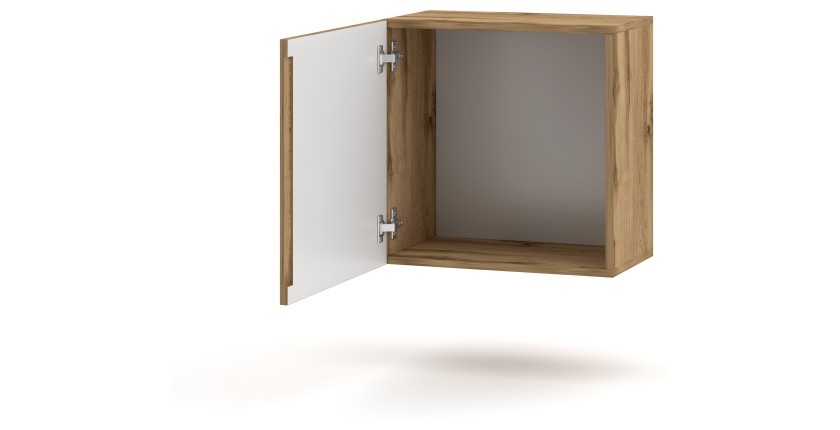 Petit meuble de rangement suspendu NEVER chêne wotan 50cm