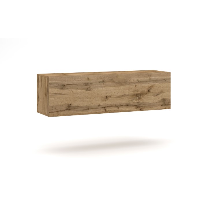 Petit meuble de rangement suspendu NEVER chêne wotan 140cm