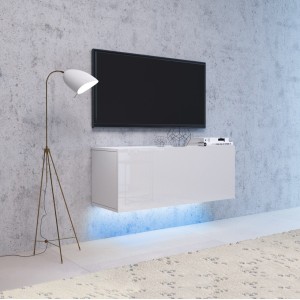 Petit meuble de rangement suspendu NEVER blanc 100cm