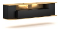 Meuble TV collection DAB 160cm coloris chêne clair et noir mat