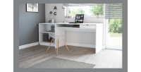 Large bureau droit coloris blanc collection SOB moderne et élégant