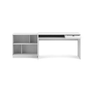 Large bureau droit coloris blanc collection SOB moderne et élégant