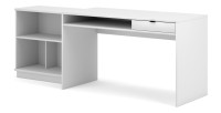 Large bureau droit coloris blanc collection SOB moderne et élégant