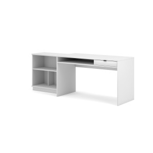 Large bureau droit coloris blanc collection SOB moderne et élégant