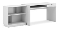 Large bureau droit coloris blanc collection SOB moderne et élégant