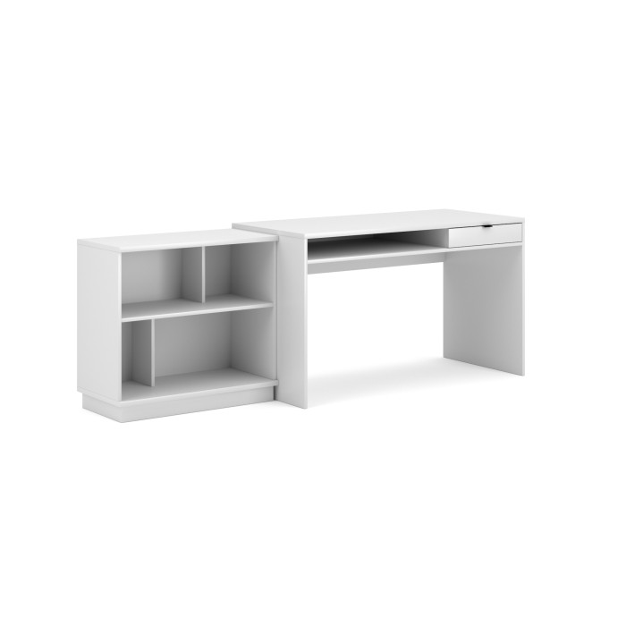 Large bureau droit coloris blanc collection SOB moderne et élégant