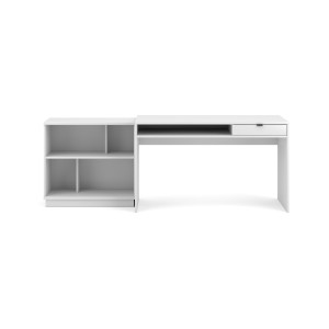 Large bureau droit coloris blanc collection SOB moderne et élégant