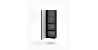 Colonne suspendue design NEVER, 1 porte, 140 cm, noir brillant