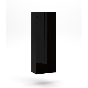 Colonne suspendue design NEVER, 1 porte, 140 cm, noir brillant