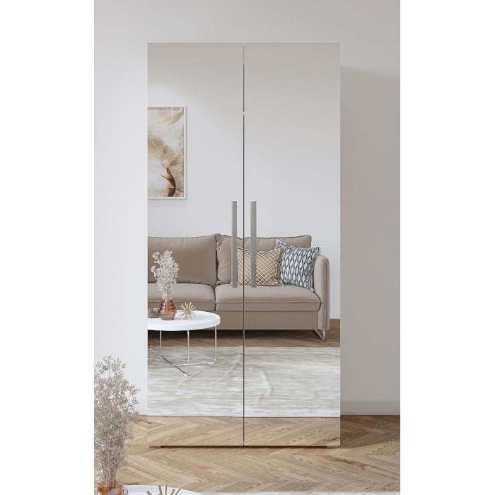 Kledingkast design 100 cm 2 deuren met grote spiegels collectie JUPITER