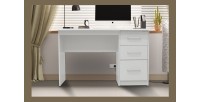 Bureau de la collection PRAGUE 3 tiroirs Blanc