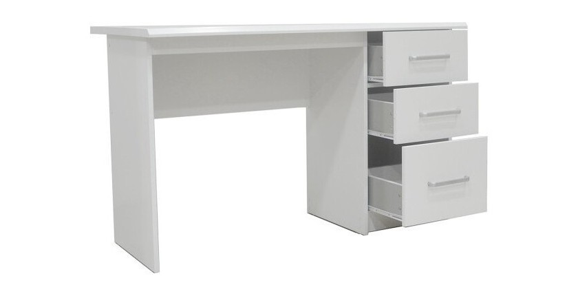 Bureau de la collection PRAGUE 3 tiroirs Blanc