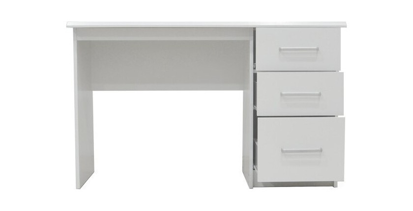Bureau de la collection PRAGUE 3 tiroirs Blanc