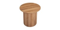 Table basse collection VAGOS effet chêne vieilli diamètre 50 cm