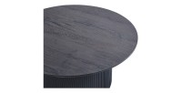Table basse VAGOS – Effet bois brun foncé – Ronde – Diamètre 80 cm – Design élégant et robuste