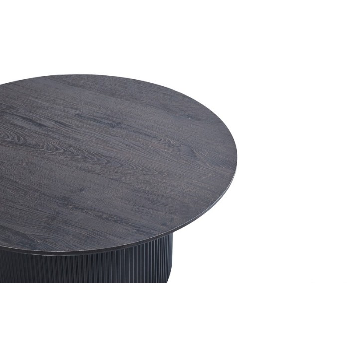 Salontafel VAGOS – Donkerbruin houteffect – Rond – Diameter 80 cm – Elegant en robuust ontwerp