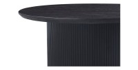 Table basse VAGOS – Effet bois brun foncé – Ronde – Diamètre 80 cm – Design élégant et robuste