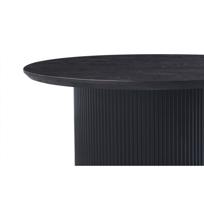Salontafel VAGOS – Donkerbruin houteffect – Rond – Diameter 80 cm – Elegant en robuust ontwerp