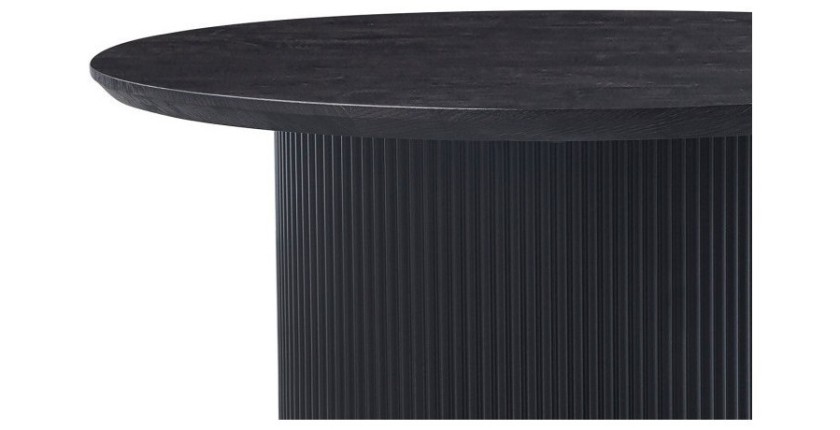 Table basse VAGOS – Effet bois brun foncé – Ronde – Diamètre 80 cm – Design élégant et robuste