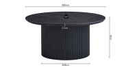 Table basse VAGOS – Effet bois brun foncé – Ronde – Diamètre 80 cm – Design élégant et robuste