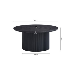 Couchtisch VAGOS – Dunkelbraune Holzoptik – Rund – Durchmesser 80 cm – Elegantes und robustes Design