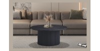 Table basse VAGOS – Effet bois brun foncé – Ronde – Diamètre 80 cm – Design élégant et robuste