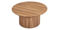 Table basse collection VAGOS effet chêne vieilli diamètre 80 cm